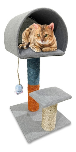 Imagen 1 de 10 de Rascador Para Gatos Mueble | Juguete Árbol Rascadero 70cm 