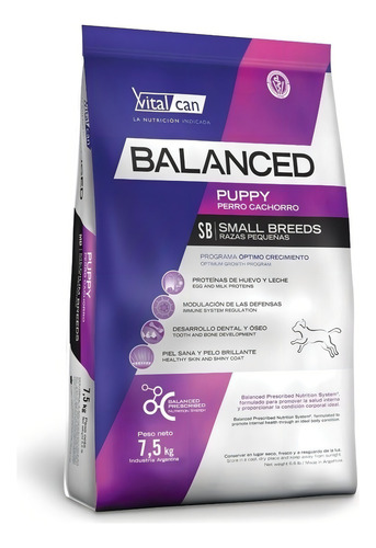 Alimento Vitalcan Balanced Dog para perros cachorro de raza pequeña sabor mix de 7.5 kg