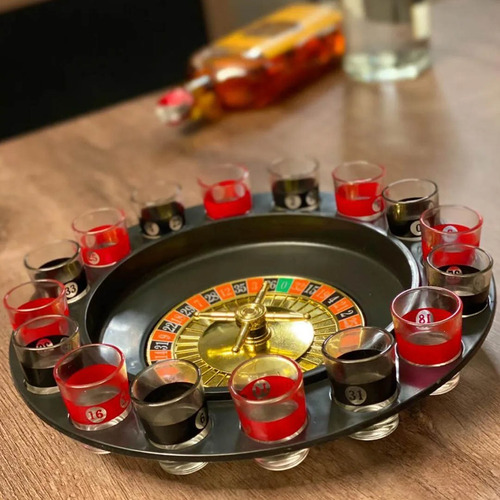 Jogo De Roleta Drink Shot 16 Copos Cassino Roulett
