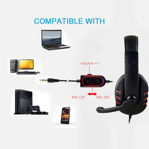 Fones De Ouvido Para Jogos Com Controle De Voz Com Fio,