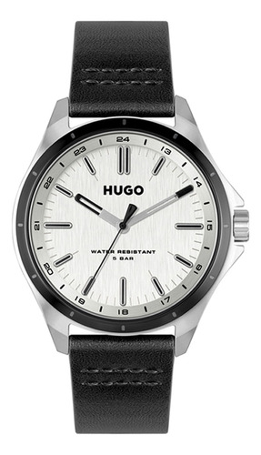Relógio Hugo Masculino Couro Preto 1530325