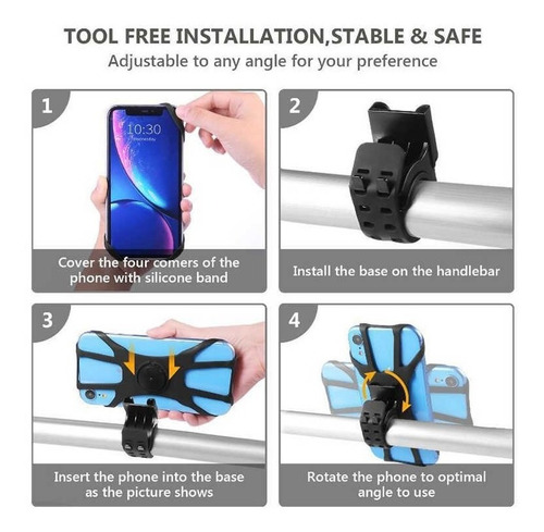 Soporte Celular 360 En Silicona Multifuncional, Moto, Bici