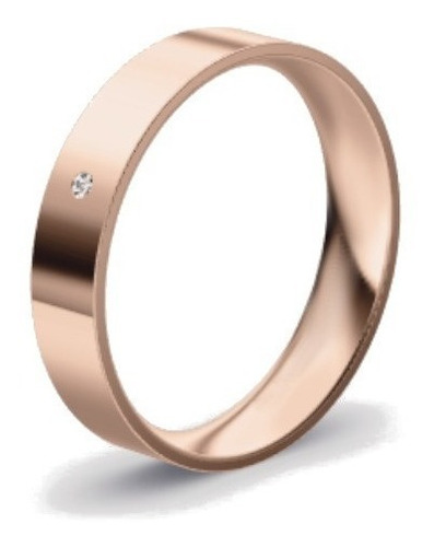 Alianza Cinta En Oro Rosa 18k Con Diamante Peso: 3 Mm 3 Gr.