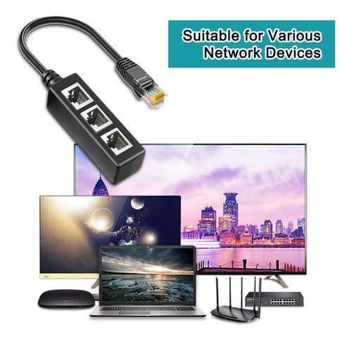 Adaptador Ethernet Rj45 1 A 3 Genérica Elysium