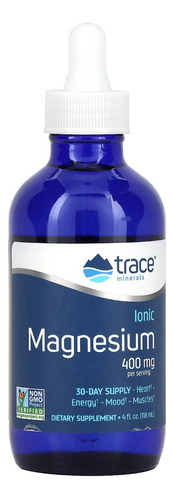 Trace Minerals Líquido Magnésio Iônico 400 mg 118 ml Sabor Sem Sabor