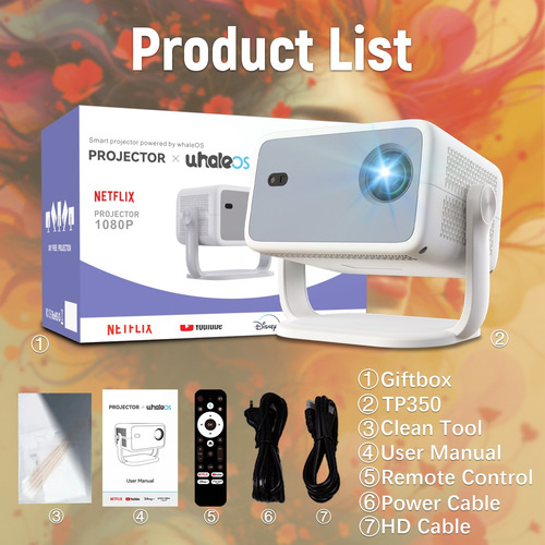Mini Proyector Portatil 4k 650ansi Lumenes,bt5.2/wifi 6 Netf