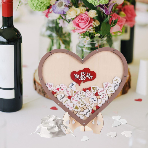 Recepción De Boda En Forma De Corazón Libro De Invitados