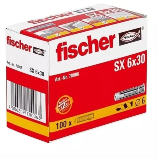 Tarugo Fischer Sx 6 Ladrillo Hueco Caja 100 Unidades