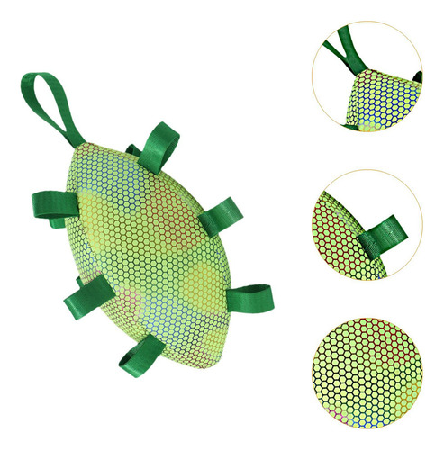 1 Dog Rugby Football Toy Training Bit, Liviano, Verde