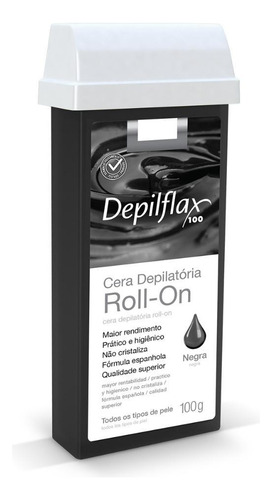 Kit Cera Refil Roll On Depilflax Negra 100g 3un