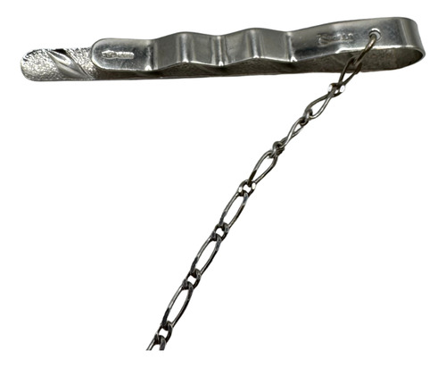 Traba Corbata De Oro Blanco 750 Con Cad. De Seguridad 3,1 Gr Gris