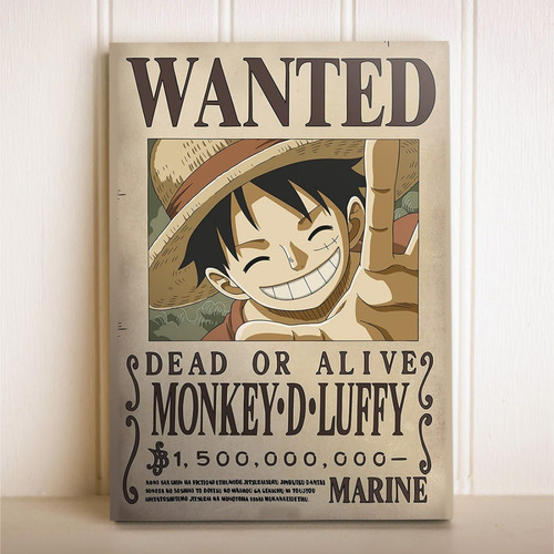 Kit 5 Placas Decorativas One Piece Wanted