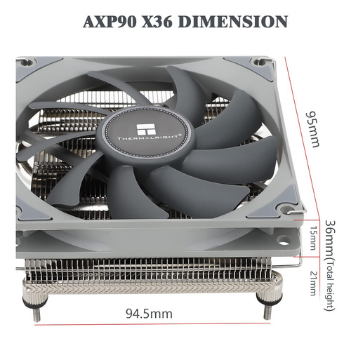 Thermalright Axp90 X36 Low Profile Itx Cpu Cooler, 36mm De