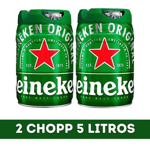 Kit 2 Barris Cerveja Heineken 5 Litros Original Lacrado