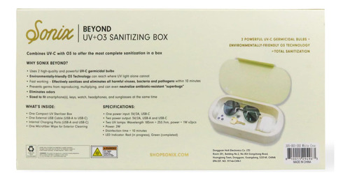 Caja Desinfectante Y Cargador Universal Sonix Beyond Uv+o3