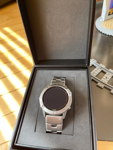 Reloj Garmin 6 Fénix X Pro Solar Titanium Smartwatch Gris Lisa Naranja Negro (Usado)