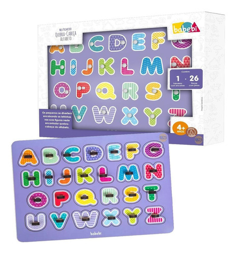 Alfabeto Colorido Montar Encaixar Pedagógico Crianças 26pcs