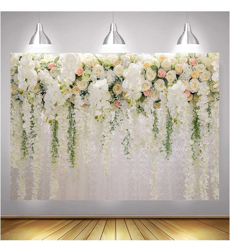 Fondo De Fotografia Con Tema Floral Rosa Blanca Wedd De 9 X