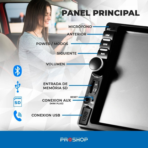 Imagen 9 de 10 de Stereo Auto Doble 2 Din Pantalla Tactil Bluetooth Parlantes!