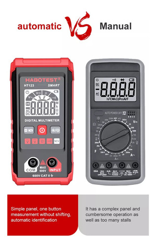 / Digital Habotest Ht123 Multímetro De Alcance Auto