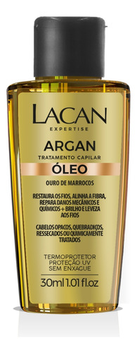 Oleo De Argan Lacan 30ml Cabelos Opacos E Quebradiços