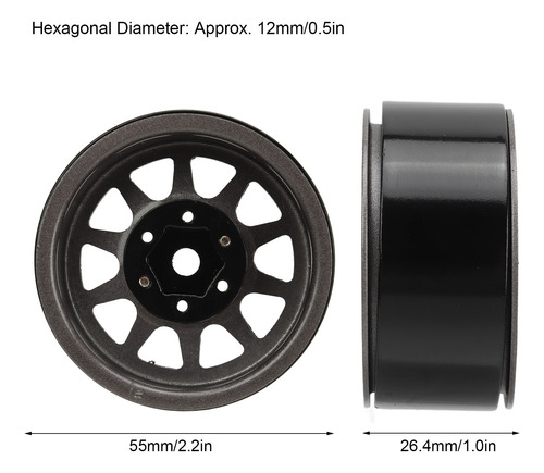 Juego De Llantas Rc Wheel 4 Piezas De Acero Aleado De Zinc U