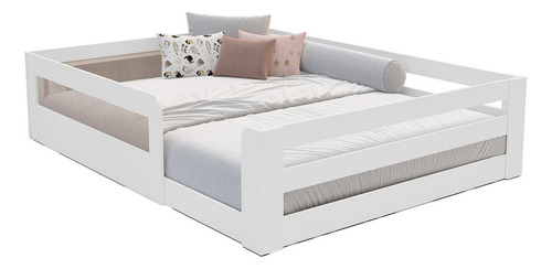 Cama Montessoriana Infantil Space Casal Com Rattan E Wt
