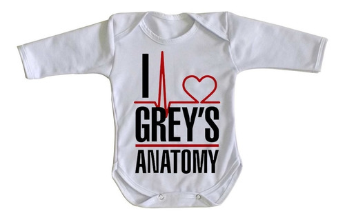 Body Bebê Luxo I Love Greys Anatomy Serie Medico Enfermeira