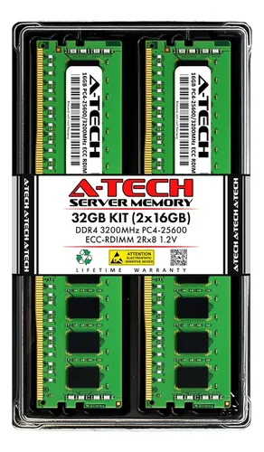 comprar Kit A-tech De 32 Gb (2 X 16 Gb) Ddr4 3200 Mhz Pc4-25600 Ecc