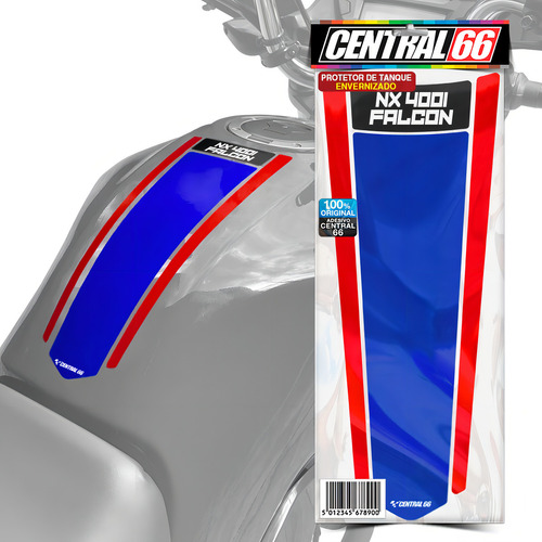 Adesivo Tankpad Faixa Envernizado Honda Nx 400 I Falcon Cor Azul/vermelho