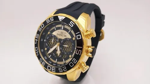 Reloj Hombre Invicta Speedway Dorado Negro Crono 26301 Env o gratis
