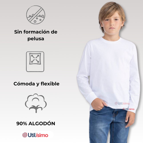 Pack 6 Camiseta Algodón Primera Capa Invierno Niño