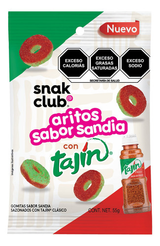 Gomitas Aros De Sandia Con Tajin Snak Club 55g