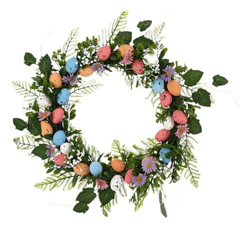 Corona De Flores De Huevo De Pascua, Corona De Puerta De