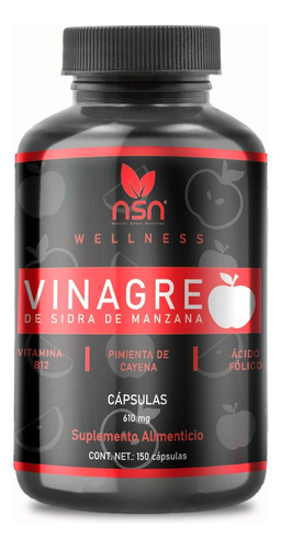 Natural SmartNutrition Vinagre De Sidra De Manzana | Vitamina B12, Ácido Fólico Sabor Sin sabor