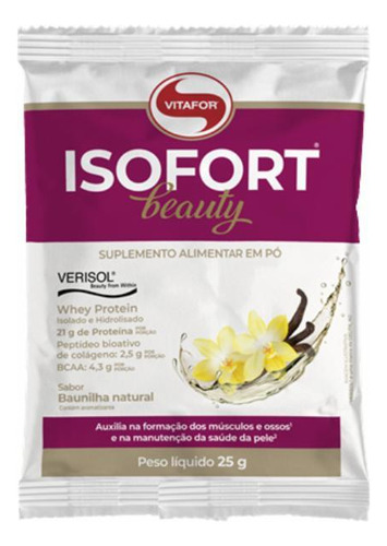 Kit 3 Isofort Beauty Whey Protein Baunilha Vitafor 25g