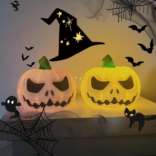 El Escritorio De La Luz De La Calabaza De Halloween Del Led