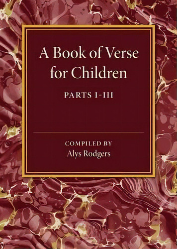A Book Of Verse For Children, De Alys Rodgers. Editorial Cambridge University Press, Tapa Blanda En Inglés