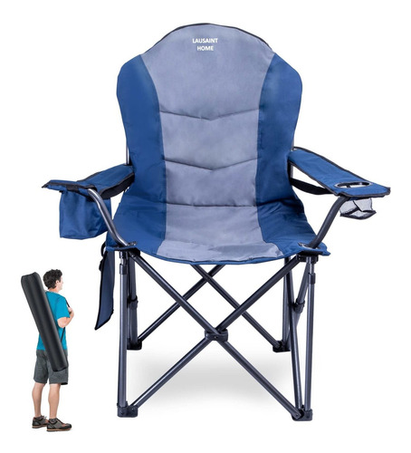 Lausaint Home Silla Camping Plegable Cesped Acolchada