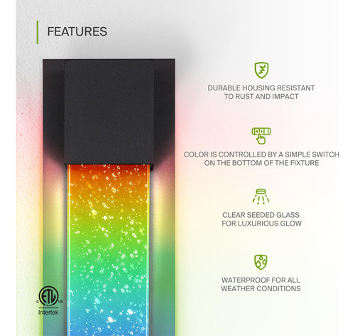 Luminária De Parede Asd Led Bubble Glass 18 Polegadas 9w Rgb