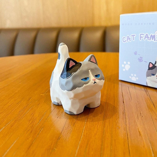 2 Escultura De , Estatua De Gato, 4,8 Cm X 3,3 Cm X 4,6 Cm
