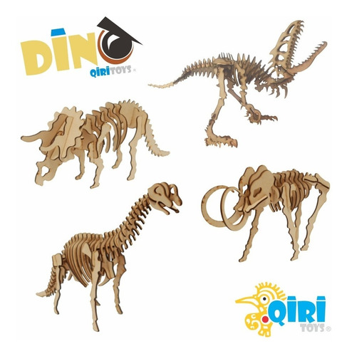 Imagen 4 de 6 de Dinosaurios Madera Puzzle Dinosaurio Madera 3d Rompecabezas