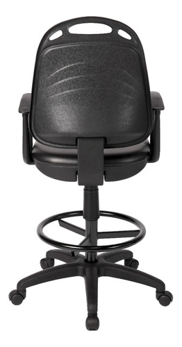 Imagen 3 de 3 de Silla de escritorio de Outlet Diva cajera con apoyabrazos y con ruedas ergonómica negra con tapizado de cuero sintético