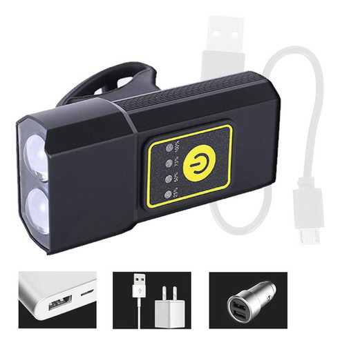 Usb Bicicleta Faro Bicicleta Luz Delantera Con Luz Trasera