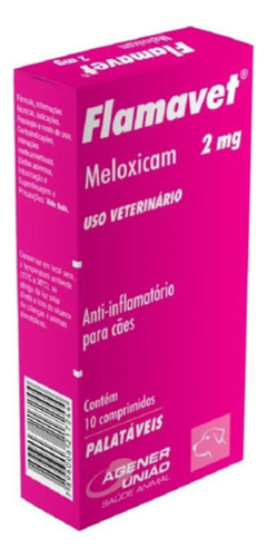 Flamavet Para Cães 2mg Com 10 Comprimidos Agener - Original