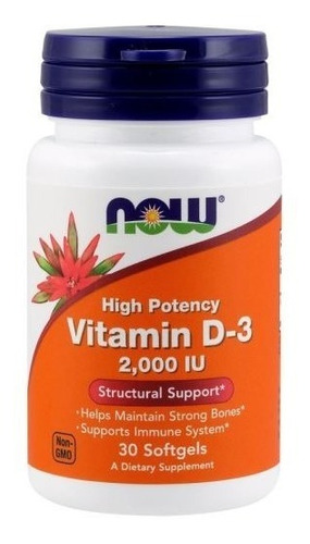 Suplemento en softgels NOW  NOW Foods Vit D-3 2000iu vitaminas