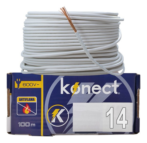 Cable Electrico Cca Konect Calibre 14 Blanco 100 Metros 1pzs