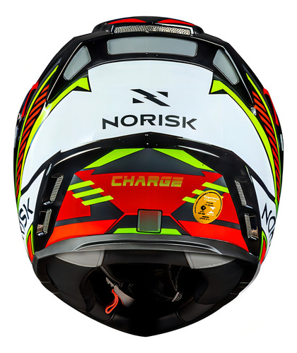 Casco Moto Norisk Route Ff345 Charge, rojo @#, color negro, talla 58 (M)