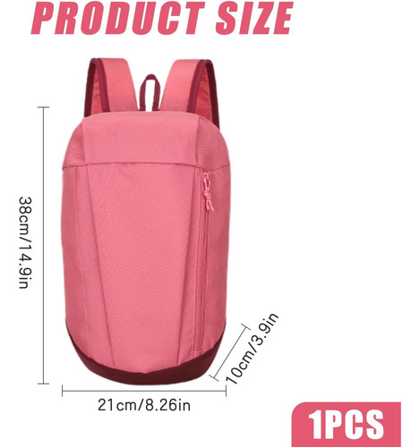 Mochila Impermeable Expandible De 21*38cm In Para Viajes Color Rosa Diseño De La Tela Lisa