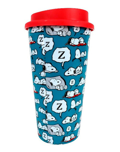 Termo Para Café Snoopy Peanuts Azul